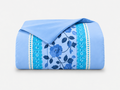 Lençol de Malha 100% Algodão com Elástico – Floral Azul-Claro